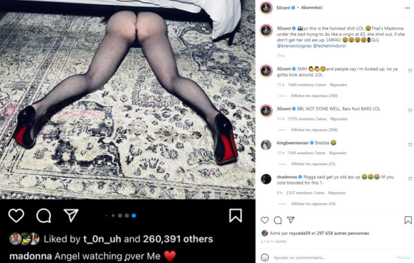 50 Cent se moque de Madonna pour continuer à faire des photos osées à 63 ans