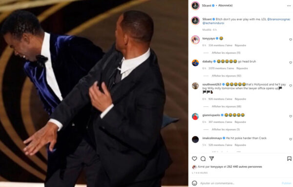 50 Cent réagi sur la gifle de Will Smith
