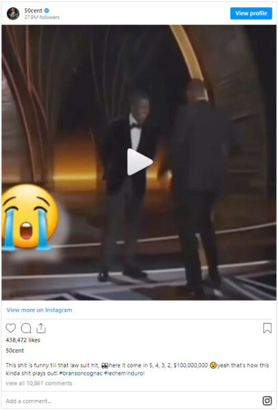 50 Cent pense que Rock fera un procès à Smith