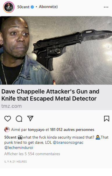 50 Cent réagit au manque de sécurité dans l'agression de Dave Chappelle