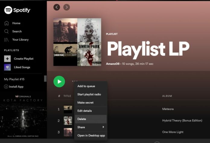 Playlist de chansons